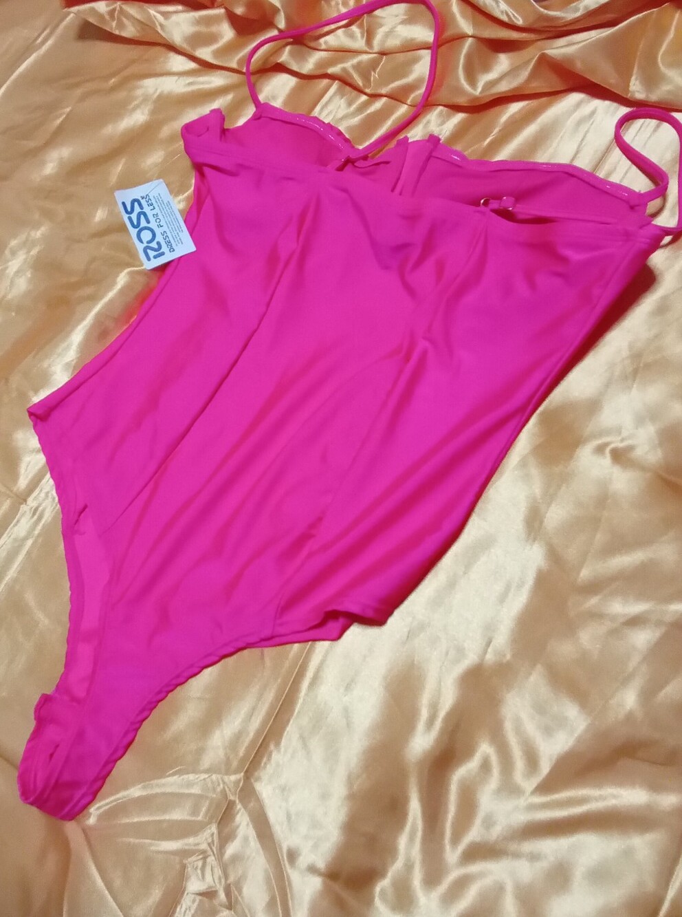 Bright Pink Women’s Bodysuit with Adjustable Straps